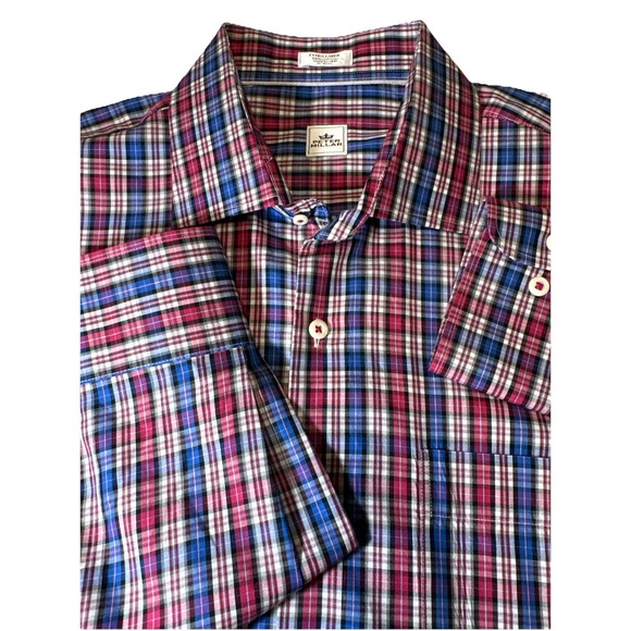Peter Millar Other - Peter Millar Shirt Mens XL Blue Plaid 100% Cotton Long Sleeve Button Down